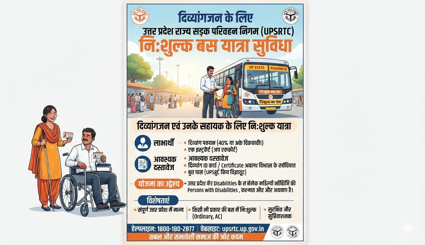 दिव्यांग यात्रियों के लिए बड़ी खुशखबरी! यूपी रोडवेज बसों में अब झंझटमुक्त मिलेगी 'शून्य मूल्य' की फ्री टिकट