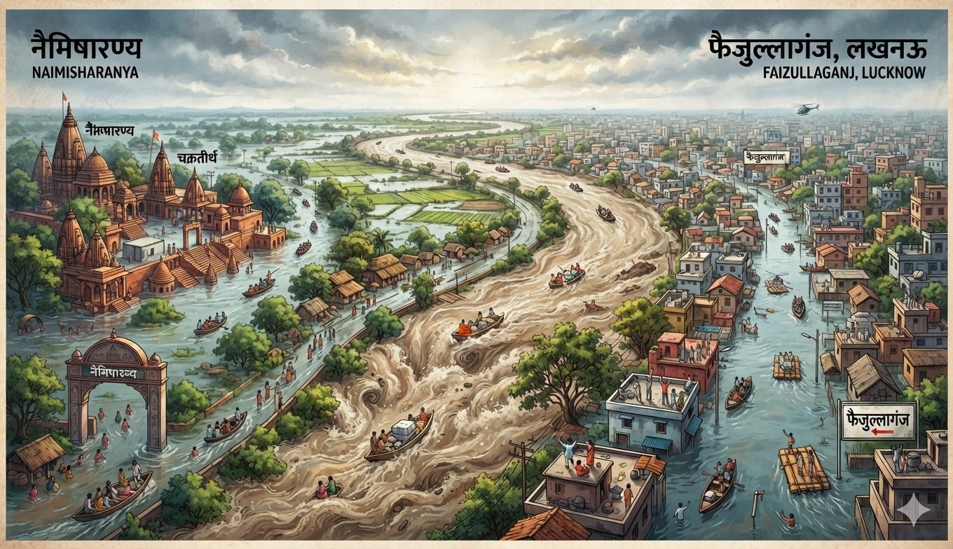 लखनऊ के फैजुल्लागंज से सीतापुर के नैमिषारण्य तक बाढ़ का खौफ खत्म: 'डूब क्षेत्र' से 'सुरक्षित जोन' में बदलेंगे इलाके